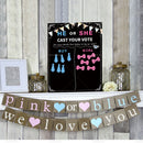 GENDER REVEAL BABY SHOWER Party Game Boy or Girl Voting Vote Board Decoration