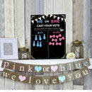 GENDER REVEAL BABY SHOWER Party Game Boy or Girl Voting Vote Board Decoration
