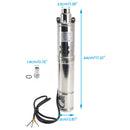 3 inch  48V 750W Solar Bore Pump Screw MPPT Submersible Deep Well Pump 140M