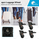 4PCS W073 360?? Spare Swivel Suitcase Repairment Wheel Replacement Luggage Wheel