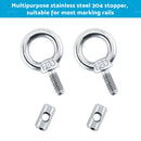 2 PCS Awning Rail Stoppers Rail Track Screws for Boat RV Caravan Stainless Steel