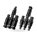 3 to 1 T Branch Solar Connector Set Waterproof M/FFF F/MMM Suitable For PV Panel
