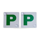 2x Green P Plates with Suction Mount Suitable For NSW Provisional Car Drivers