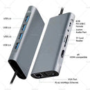 11in1 USB-C Type C HDMI USB 3.0 HUB Adapter Compatible with MacBook Pro iPad Pro