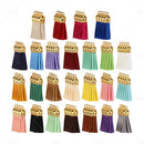 250Pcs/Set Keychain Tassels Bulk Colored Leather Tassel Pendants for DIY