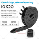 Drag Chain Cable Carrier Open Type with End Connectors 10mmX20mm 1Meter Plastic