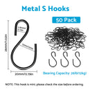 S Shaped Hooks Small Metal for Hanging Plants Mini Ornament Hooks Black Hangers