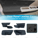 4PCS Black Leather LH RH Door Armrest Panel Cover Suitable For VW Jetta Golf MK5