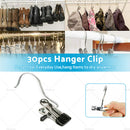 30pcs Single Clips Metal Hook Pins Scarf Belt Shoe Boots Hanger Portable Pegs