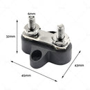 Bus Bar Terminal Block Heavy Duty Dual M6 Power Distribution Stud Black