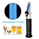 ATC Alcohol Refractometer Liquor Volume Percent Tester 0-80% Measuring Range