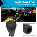 1x Black Leather Transfer Case Knob Suitable for Nissan Patrol GU Y61 GQ Y62