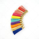 250Pcs/Set Keychain Tassels Bulk Colored Leather Tassel Pendants for DIY