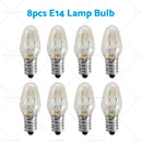 8 PCS 7W 240V E12/E14 Clear Bulbs Night Light Replacement Warm Yellow Light