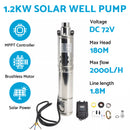 3 inch  Deep Well Solar Bore Pump 72V 1.2KW Submersible MPPT Screw Type 180M