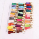 250Pcs/Set Keychain Tassels Bulk Colored Leather Tassel Pendants for DIY