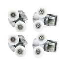 4Pcs Shower Door Rollers Zinc Alloy Twin Top & Bottom Runners Wheel Twin 23mm
