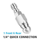 Stainless Steel Sewer Jetter Nozzle For Pressure Washer w/1/4 inch Connect for Drain