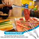 4PCS Korean and Japanese BBQ Tongs Self-Standing Grill Tongs Non-Slip Cooking