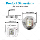 4X Round LED Marine Boat Cabin Deck Walkway Courtesy Lights White Stern Light