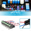 6PCS 12V Relay 4 PIN Automotive 30AMP 30A Normally Open Contact Fused + 30A Fuse