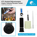 ATC Alcohol Refractometer Liquor Volume Percent Tester 0-80% Measuring Range