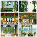12x2M Green Plastic Leaf Foliage Artificial Ivy Suitable For Decorating Homes 12x2M Green Plastic Leaves