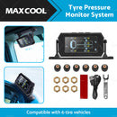 Solar Tyre Pressure Monitoring System + 6 Wheel Sensor for Caravan Truck Trailer