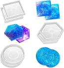6 Pics Set Coaster Resin Casting Mold Silicone Jewelry Making Mould Craft