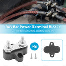 Bus Bar Terminal Block Heavy Duty Dual M6 Power Distribution Stud Black
