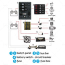 5/16 inch  12V-24V M8 Bus Bar Terminal Blocks Negative Positive Distribution Stud