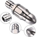 Stainless Steel Sewer Jetter Nozzle For Pressure Washer w/1/4 inch Connect for Drain