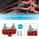 M6 Bus Bar Terminal Block Heavy Duty Red Dual Power Distribution Stud